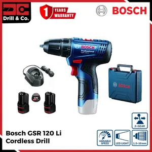 Bosch GSR 120 Bor Besi Cordless 12V - 2 Baterai