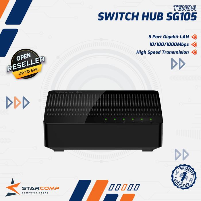 Gambar Tenda SG105 Desktop Switch Hub 5 port 1000 mbps Ethernet dari Starcomp Purwokerto Kab. Banyumas Tokopedia