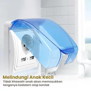 Kotak Cover Stop Kontak Dinding Pelindung Waterproof Anti Air Rumah Anak Kecil Balita Baby Box Listrik Colokan Tembok