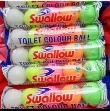 Kamper Toilet - Kapur Barus Bulat 1 slop Swallow warna Besar