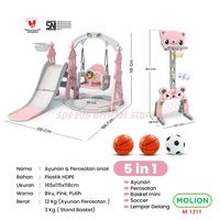 Gambar MOLION SNI Prosotan Ayunan Anak 5in1 Seluncuran Perosotan Ring Basket Slide Playground Aman 001-M1311 - M1301 BIRU 3in1 dari Speedshome Kota Surabaya 3 Tokopedia