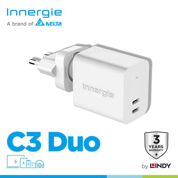 Gambar Charger Adapter Universal Innergie C3 Duo Type C PD 3.0 Laptop & Smartphone C 3 Duo dari Luxer Kota Administrasi Jakarta Barat Tokopedia