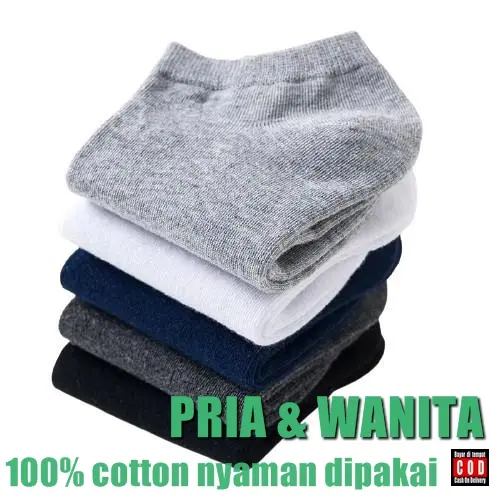 KAOS KAKI KATUN LEMBUT HITAM PUTIH POLOS SEPATU PRIA WANITA & SEKOLAH