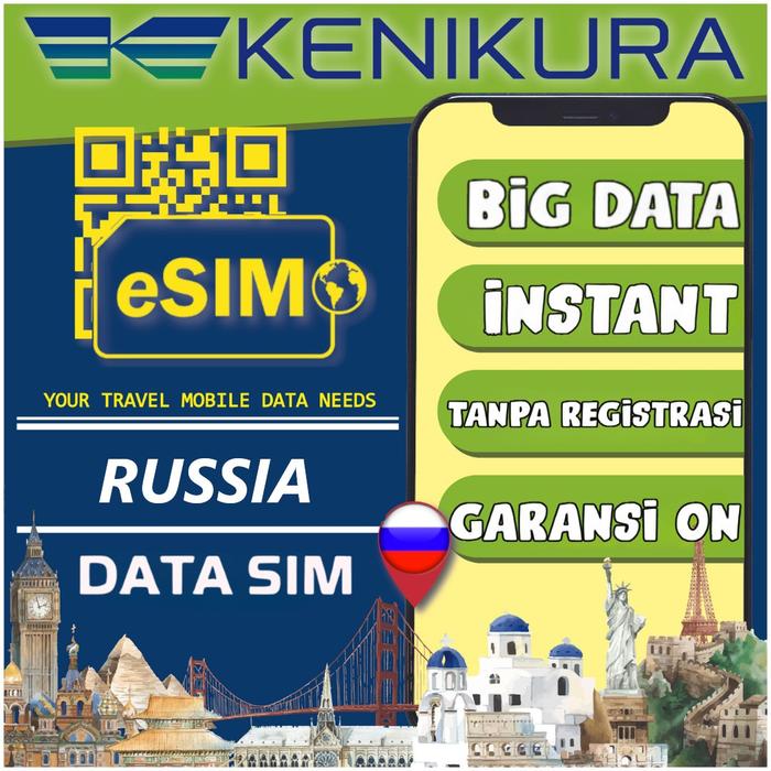 Gambar eSIM Russia Kuota Harian – Daily Quota | eSIM Travel Rusia | Kenikura - 1 Day, 500MB/day dari Kenikura Tour Kota Tangerang Selatan Tokopedia