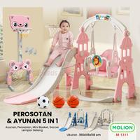 Gambar MOLION SNI Prosotan Ayunan Anak 5in1 Seluncuran Perosotan Ring Basket Slide Playground Aman 001-M1311 - M1301 BIRU 3in1 dari Speedshome Kota Surabaya 1 Tokopedia