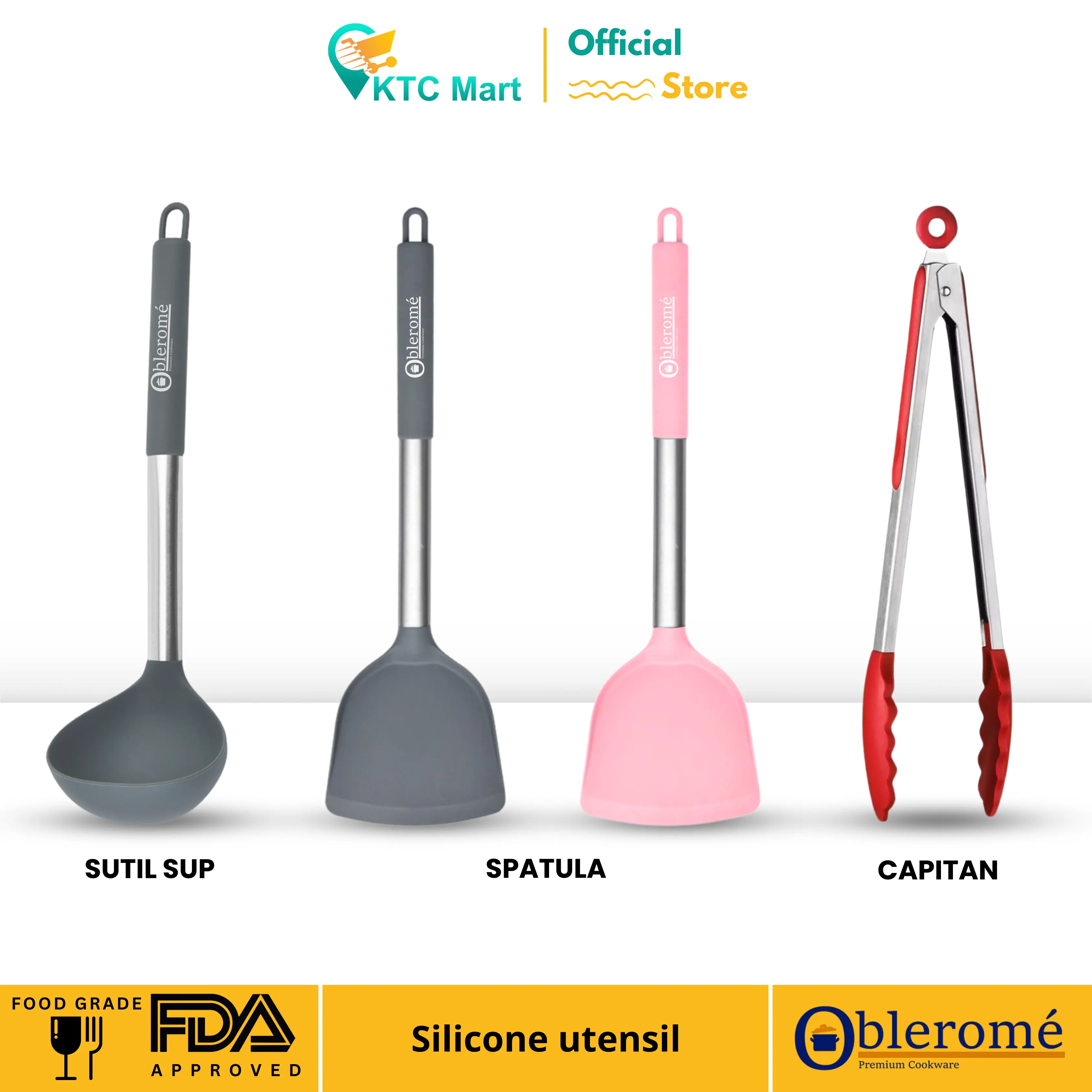 KTC Mart- Spatula Silicon Sutil Tahan Panas Capitan Silikon Food Grade