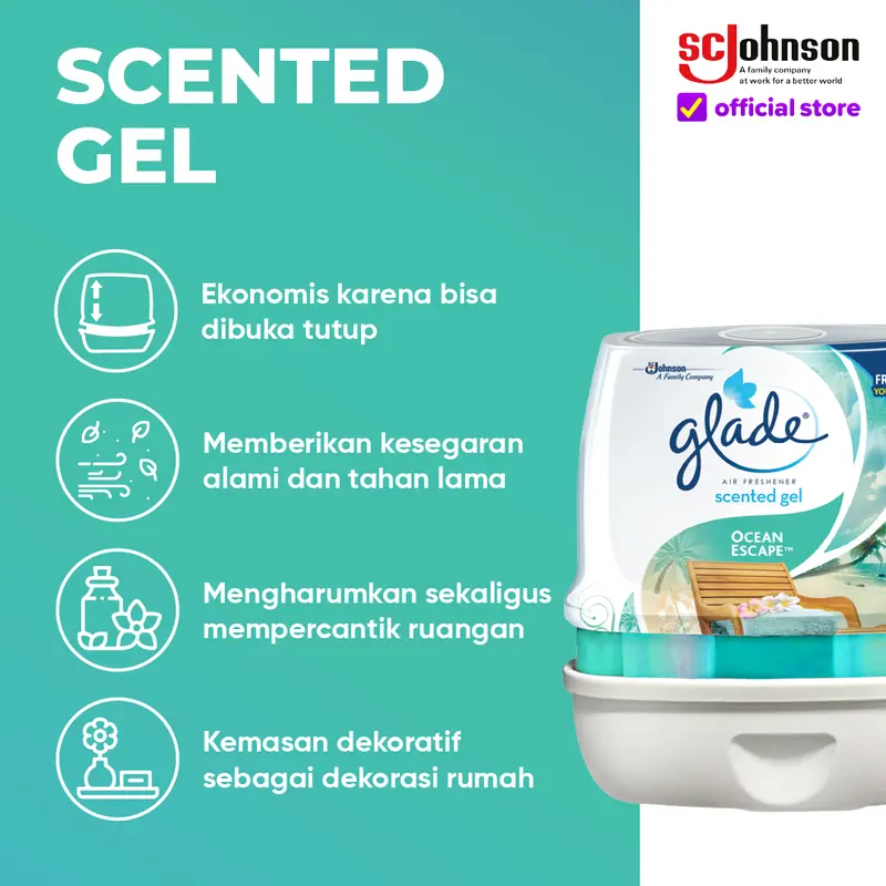 Glade Scented Gel Ocean Escape 180 Gr 1