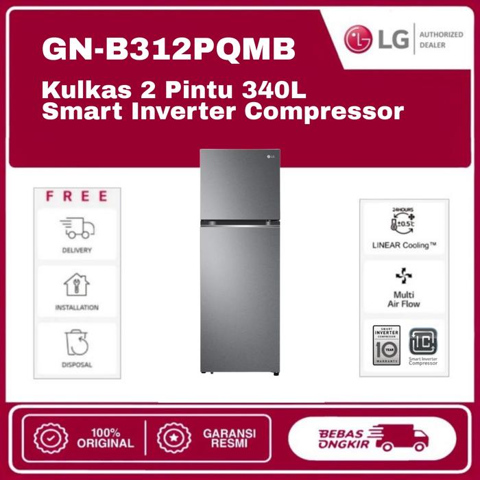 Gambar Kulkas LG GN-B312PQMB 2 Pintu 340L Smart Inverter Compressor 85W - Jatabek dari LGAuthorizedDealer Kota Administrasi Jakarta Barat Tokopedia