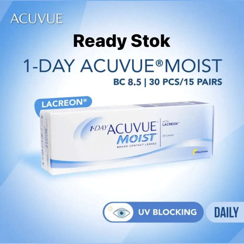 ACUVUE MOIST 1-DAY DAILY SOFTLENS CONTACT LENS LENSA KONTAK 30 PCS
