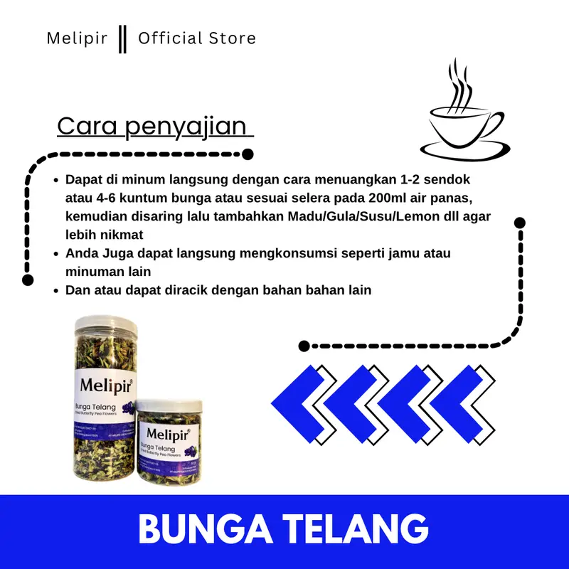 Bunga Telang Kering Murni 100% Original Melipir | Dried Butterfly Pea Flowers | Natural Organik 3