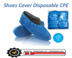 Shoes Cover Disposable Plastik CPE Tebal Cover Shoes Plastik CPE 1 Pack isi 100 Pcs