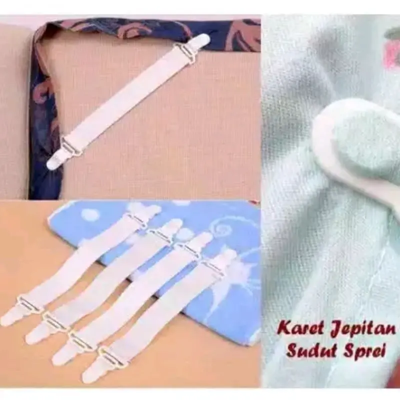 Karet Jepitan /Penjepit, Pengait Sudut Sprei, Bed Cover, Kasur, Sheet Grippers 2