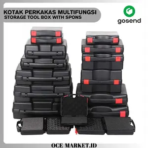 Kotak Perkakas Multifungsi Storage Tool Box Dengan Spons - Hitam