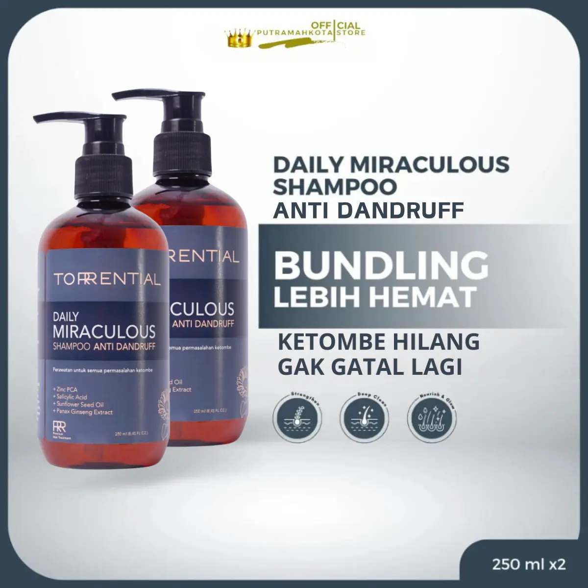 Paket Hemat 2Pcs Torential Daily Miraculous Shampoo Extra Ginseng