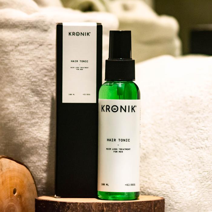 Gambar KRONIK Hair Tonic Pria Anti Rontok Pelembab Rambut Kering Ngembang Wangi Maskulin BPOM - 100 ml dari Kingsman Barber Supply Kota Bandung 5 Tokopedia