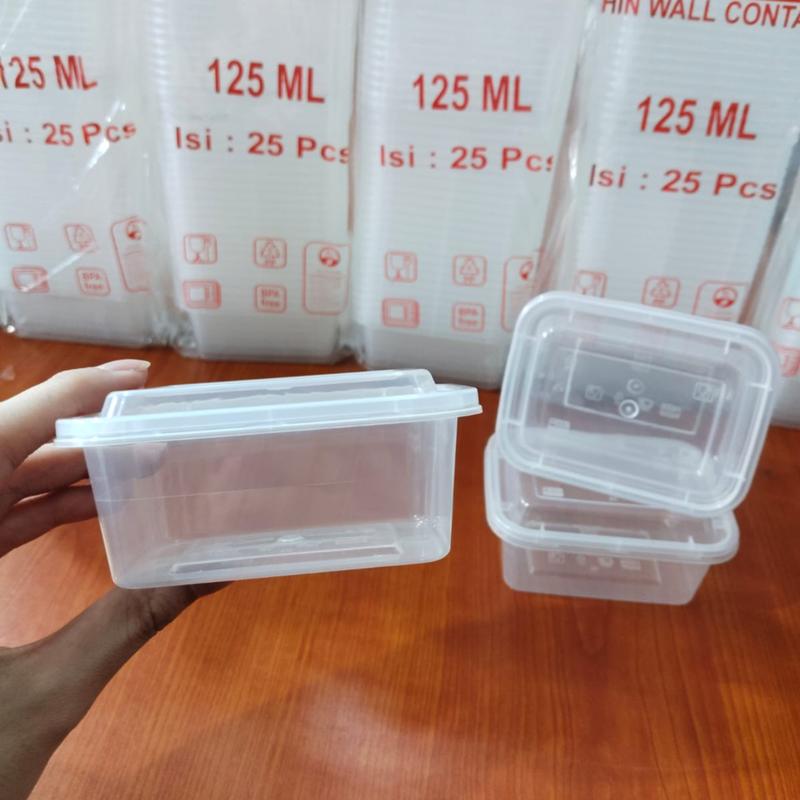 THINWALL KOTAK PANJANG 125 ML - 125ML ISI 25PCS - FOOD CONTAINER BOX ...