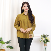 Gambar Kemeja Wanita lengan Panjang Bahan LINEN PREMIUM / Blouse Wanita style Korean - Orange dari PAKAIANMURAH92 Kota Administrasi Jakarta Timur 2 Tokopedia