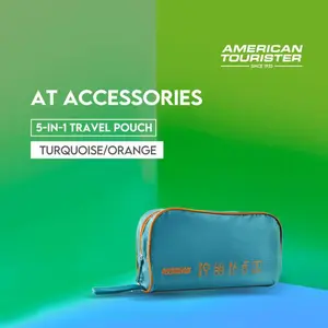 American Tourister Accessories 5-In-1 Travel Pouch - Turquoise/Orange