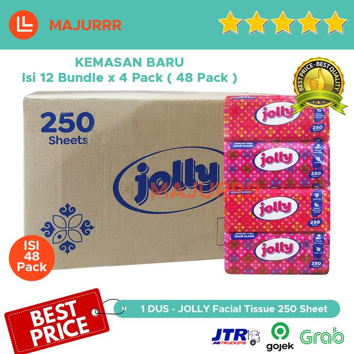 Gambar Grosir Tissue JOLLY Facial 250 Sheet Tisu Wajah 1 Bal Dus isi 48 Pack dari Tisu UMKM Kota Tangerang Tokopedia