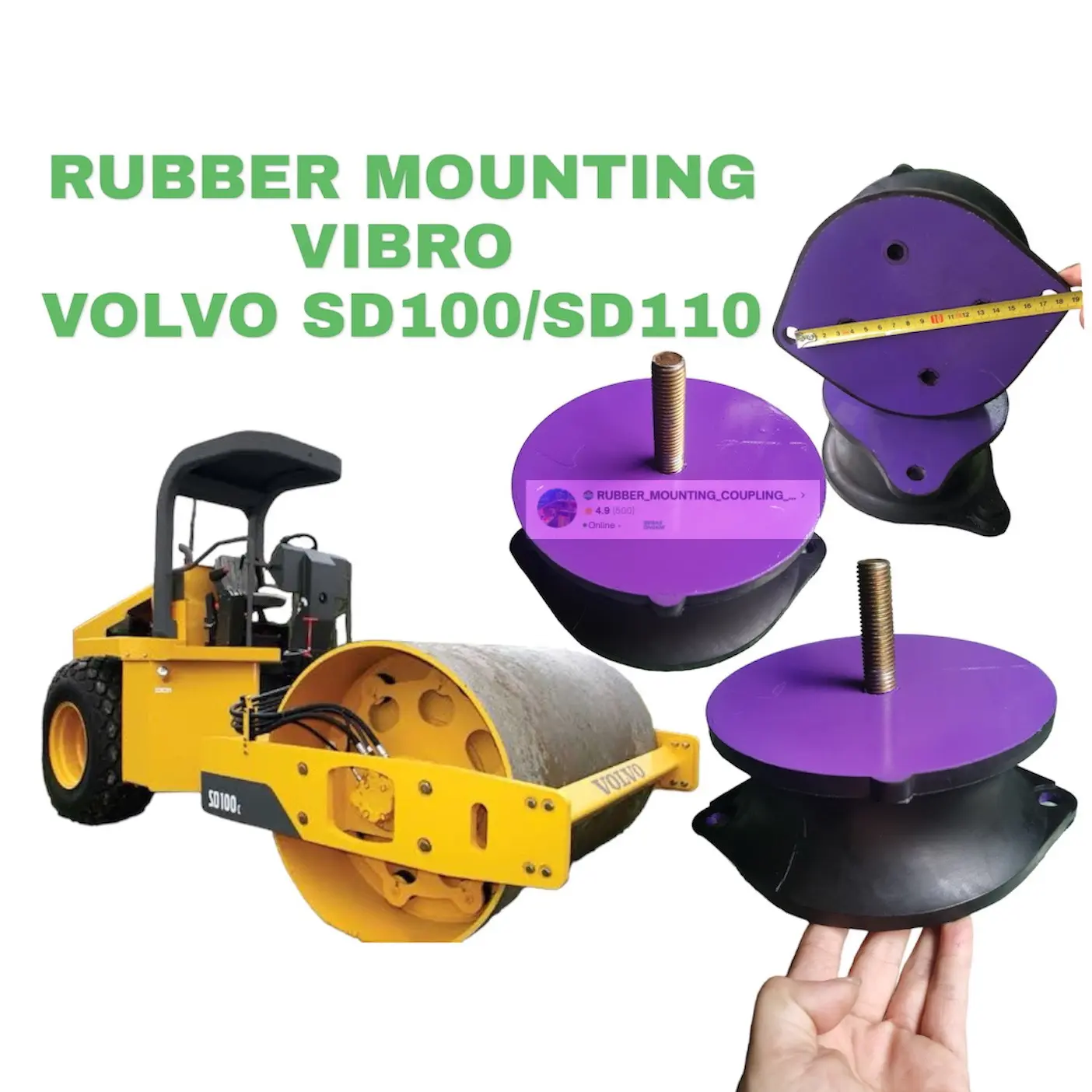 Rubber mounting damper vibro volvo Ir SD 100 SD110 Pn 13304787
