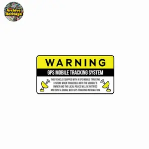 sticker Warning GPS mobile tracking system stiker