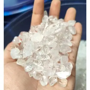 Natural  Batu Clear Quartz Chips Gravel TOP GRADE 7-9 mm paket 100 Gram