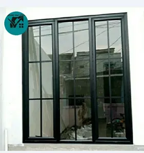 JENDELA ALUMINIUM SWING 3 DAUN (ornament)UK 140 X 140 komplit tinggal pasang