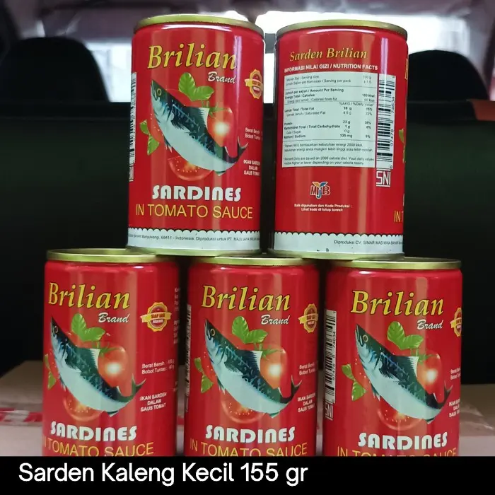 Sarden Brilian Kaleng Kecil 155 gr produksi terbaru Exp Date 3 tahun - 001