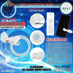 SEPTIJAYA USB Smart Clicker Auto Tap Layar HP Multifungsi Alat Klik Otomatis Smartphone Untuk Live Streaming Game Sosial Media Auto Like Screen Tapper Universal Android iOS Praktis Stabil