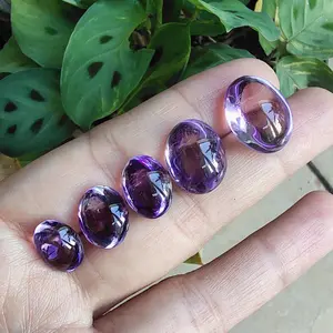 Natural Batu Permata Kecubung Ungu Oval Polos (G) - Batu Permata Amethyst