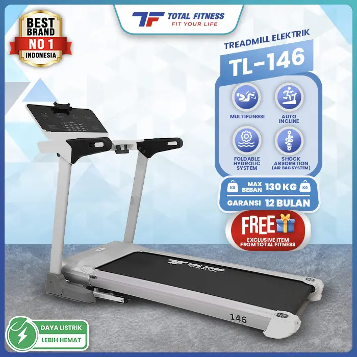 Treadmill TL 146 Hitam Elektrik