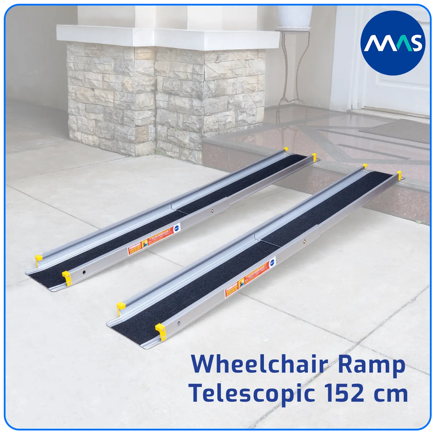 MAS Wheelchair Ramp / Jalur Landai Kursi Roda - Telescopic with Anti-Skid 152cm