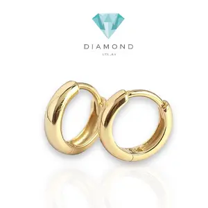 Small hoop anting bayi/anting wanita emas bulat polos 16/17k/ anting emas hoop /anting emas bayi polos-Diamond Jewelry