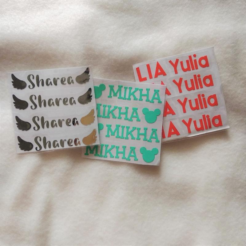 Sticker Nama Custom Anak Dewasa Cutting Stiker Vinyl Waterproof 1