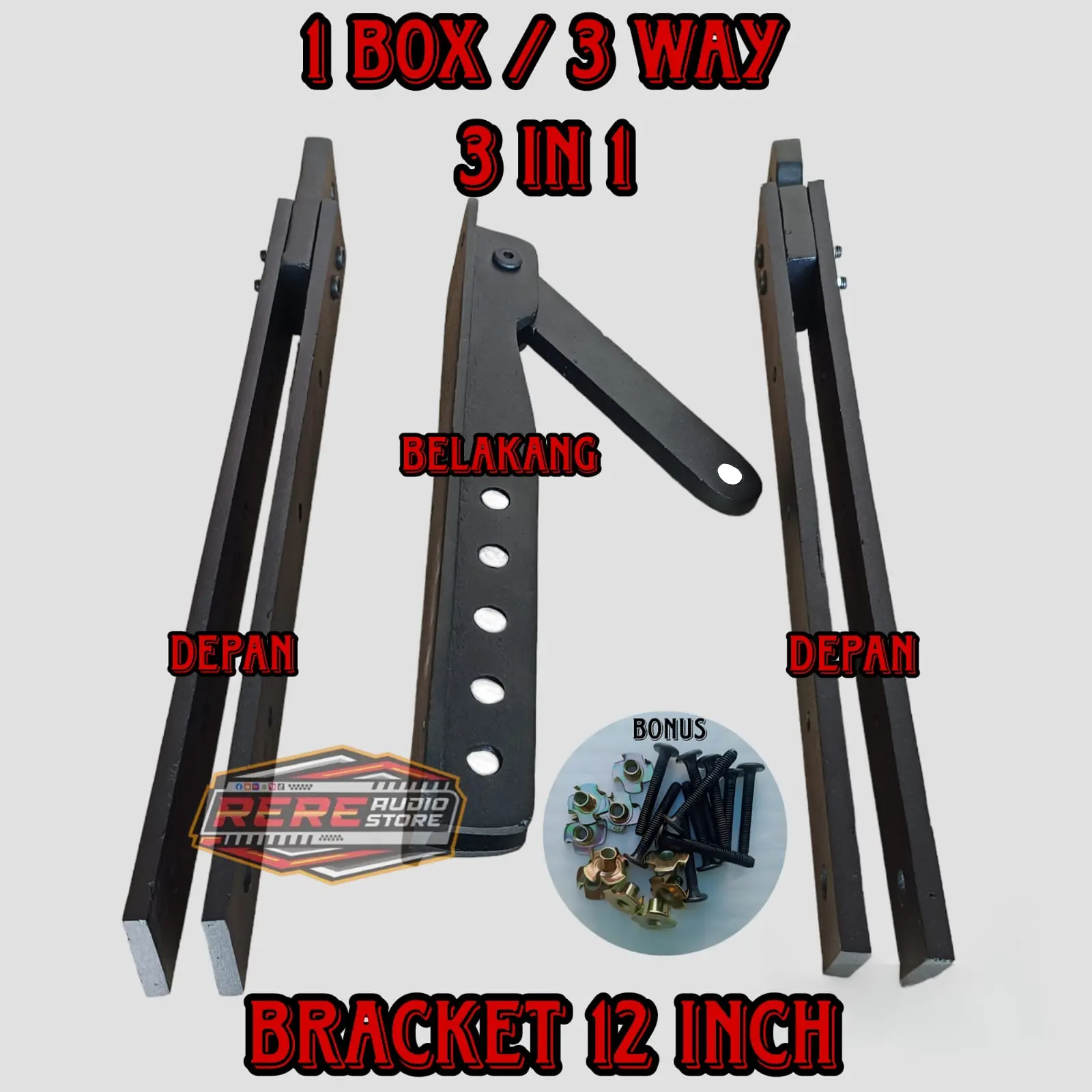 Bracket 3WAY 12 inch Line Array Alumunium / Breket 3 WAY 12'' Gantung Bahan Cor Diral
