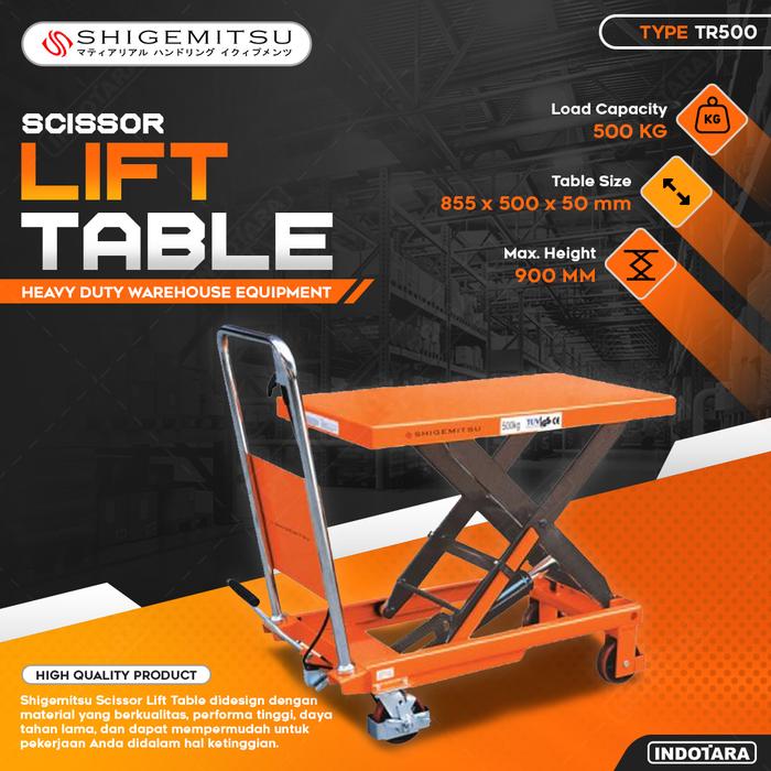 Gambar Scissor Lift Table 500kg Shigemitsu - TR500 dari PT. Indotara Persada Kab. Tangerang Tokopedia
