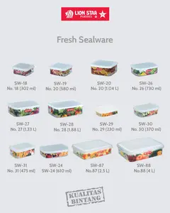 MICTON Lion Star Fresh Sealware Kotak Makan Plastik / Kotak Sambal / Kotak Perbumbuan / Kotak Sayur / Kotak Daging / Wadah Makanan Frezer Serbaguna Tebal PP5 BPA Free Food Grade MICTON Lion Star Fresh Sealware Kotak Makan Plastik / Kotak Sambal / Kotak Perbumbuan / Kotak Sayur / Kotak Daging / Wadah Makanan Frezer Serbaguna Tebal PP5 BPA Free Food Grade