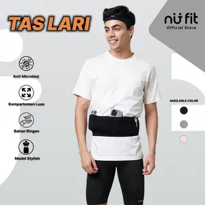 Nu Fit - Running Belt / Tas Pinggang Elastis / Tas Lari Pria Elastis