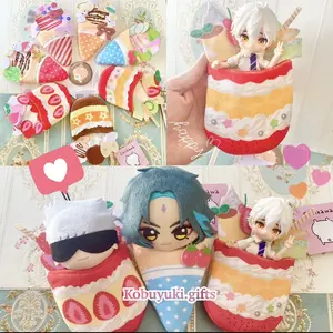Crepe Parfait sleeping bag for 10cm dolls plushie plush doll boneka tempat tidur clothes lucu gantungan kunci