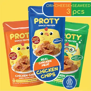 Camilan Sehat PROTY Chicken Chips Ori(1 pcs)+Keju(1 pcs)+RumputLaut (1 pcs) Snack Cemilan Berprotein