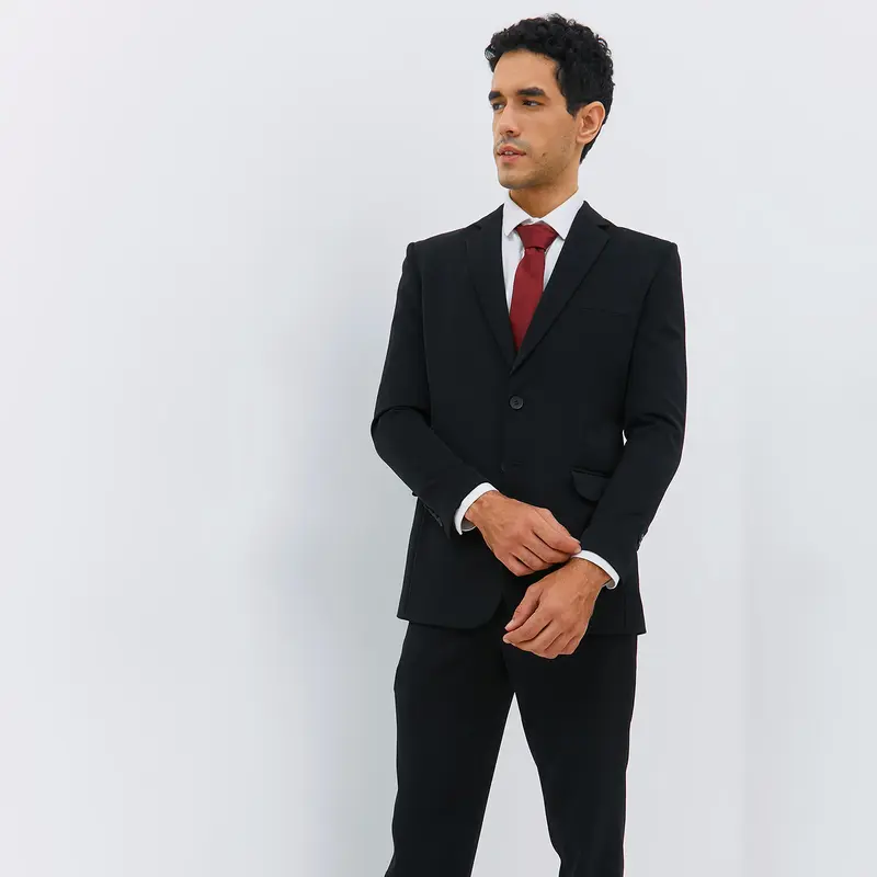 Arnon Brook - Firenze Jas Formal Pria  Reguler Fit  Hitam Kancing Dua 3