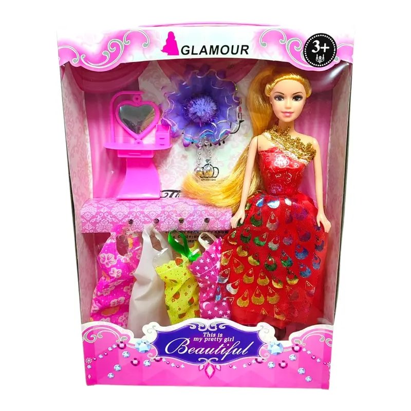 MAINAN ANAK BONEKA BERBIEE GANTI BAJU BERBIE BEAUTY 838-K1A 7