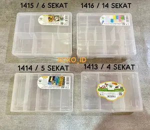 (BOX SAJA) Kotak Penyimpanan Obat Perhiasan Manik-Manik Accesoris Box Plastik Reiko Storage Box Spare Part Sekat Container Kotak Serbaguna Kotak Sekat