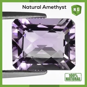 NATURAL AMETHYST Ametis Kecubung Ungu Asli 100% Octagon Cutting Origin Brazil Untuk Perhiasan Cincin dan Liontin Kalung Pria Wanita