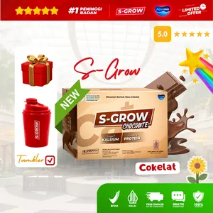 SGROW Cokelat Susu Peninggi Badan Remaja & Dewasa BPOM HALAL dengan Vitamin B6 & Bonus Video E-Course & E-Book Top Secret