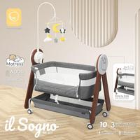 Gambar Babyelle IL Sogno 3in1 Deluxe Wooden Baby Bed BE 917 - Grey dari Babyelle Indonesia Kota Administrasi Jakarta Barat 5 Tokopedia
