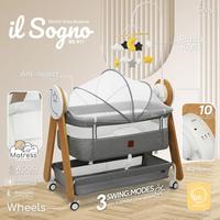 Gambar Babyelle IL Sogno 3in1 Deluxe Wooden Baby Bed BE 917 - Grey dari Babyelle Indonesia Kota Administrasi Jakarta Barat 3 Tokopedia