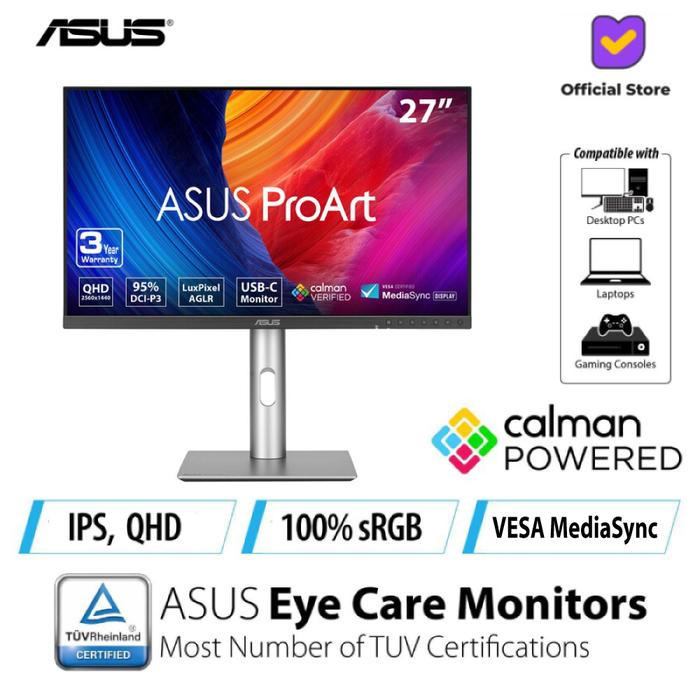 Gambar ASUS ProArt Display PA278CFRV | 27" QHD IPS 100Hz 5ms DisplayHDR 400 and VESA MediaSync USB-C Monitor dari Lezz Computech Kota Administrasi Jakarta Utara Tokopedia