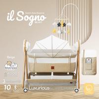 Gambar Babyelle IL Sogno 3in1 Deluxe Wooden Baby Bed BE 917 - Grey dari Babyelle Indonesia Kota Administrasi Jakarta Barat 4 Tokopedia