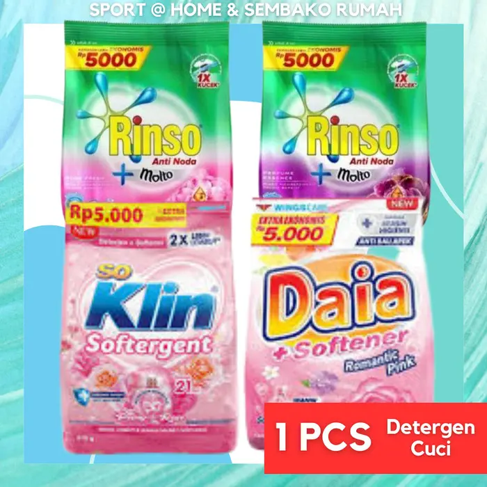 Sabun Cuci Pakaian So Klin Daia Rinso plus Molto Seperempat Kilo 0